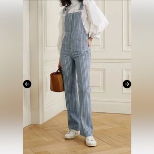 Striped Denim Overalls